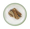 Smoked herring fillets on plate Royalty Free Stock Photo
