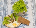 Smoked herring with lettuce Royalty Free Stock Photo