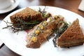 Smoked mackerel with toasted bread Royalty Free Stock Photo