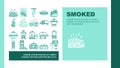 smoked meat bbq landing header vector