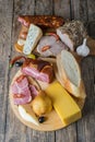 Smoked Meat, Sausage and Cheese Royalty Free Stock Photo
