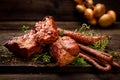 Smoked meats and sausages. A set of traditional smoked meats and sausages: ham,gammon, pork loin, home-style sausages, kabanosy. Royalty Free Stock Photo