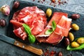 Smoked parma ham Royalty Free Stock Photo