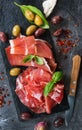 Smoked parma ham Royalty Free Stock Photo