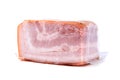 Smoked pork belly, bacon, ham. White isolated background Royalty Free Stock Photo