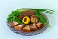 Smoked pork belly on a plate Royalty Free Stock Photo