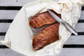 Smoked pork tenderloins. Homemade smoked pork ham. Royalty Free Stock Photo