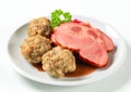 Smoked pork with Tyrolean dumplings and red