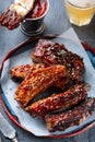 Smoked Roasted pork ribs. Barbeque spicy ribs. Traditional american BBQ food