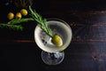 Smoked Rosemary Oil Dirty Martini