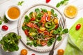 Smoked salmon and avocado salad Royalty Free Stock Photo