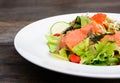 Smoked salmon balsamic vinegar salad Royalty Free Stock Photo
