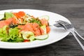 Smoked salmon balsamic vinegar salad Royalty Free Stock Photo