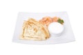 Smoked Salmon Blinis Canaps with Sour Cream Royalty Free Stock Photo