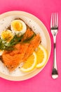Smoked Salmon With boiled Eggs Open Face Sandwich On Rye Bread W Royalty Free Stock Photo