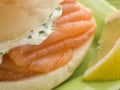 Smoked Salmon and Cream Cheese Bagel Royalty Free Stock Photo