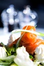 Smoked salmon with cream and salad Royalty Free Stock Photo