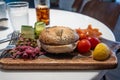 Smoked Salmon and Everything Bagel Platter Royalty Free Stock Photo