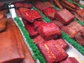 Smoked Salmon fillets in Grandville Market, Grandville Island, Vancouver, British Columbia, Canada Royalty Free Stock Photo