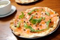 Smoked salmon pizza Royalty Free Stock Photo