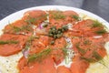 Smoked Salmon Pizza Closeup