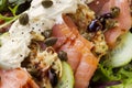 Smoked Salmon Salad with Potato Rosti Royalty Free Stock Photo