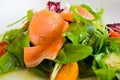 Smoked salmon salad on white plate 4 Royalty Free Stock Photo