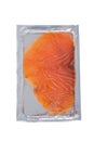 Smoked salmon slices in package