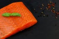 Smoked Salmon and spices Royalty Free Stock Photo