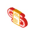 smoked sausage meat isometric icon vector illustration Royalty Free Stock Photo