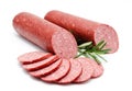 Smoked sausage salami isolated