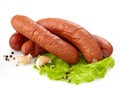 Smoked sausages Royalty Free Stock Photo