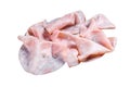Smoked sliced pork ham. Isolated on white background. Royalty Free Stock Photo
