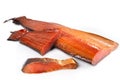 Smoked sturgeon fillet isolated on white Royalty Free Stock Photo