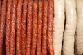 Smoked thin and white sausages