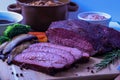 Smoked Tri Tip Roast with all the fixins Royalty Free Stock Photo
