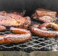 Smoked Wild Boar Loins and Sausages in Smoker