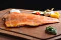 Smoked wild salmon fillet with vegetable