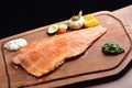 Smoked wild salmon fillet with vegetable