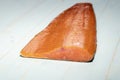 Smoked wild sockeye salmon on background