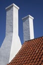 Smokehouse Chimnies. Bornholm, Denmark Royalty Free Stock Photo