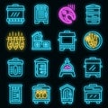 Smokehouse icons set vector neon Royalty Free Stock Photo