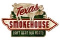 Smokehouse Sign Texas Vintage Grunge Ribs Real Royalty Free Stock Photo