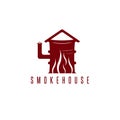 Smokehouse vector concept with barrel Royalty Free Stock Photo