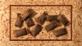 Smokeless tobacco pouches on beige brown background