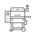 smoker meat line icon vector illustration