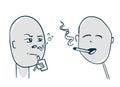 Smoker and viper met face-to-face Royalty Free Stock Photo