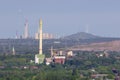 Smokestacks and cooling towers in the Ruhr area