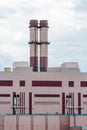 Smokestacks on Power Plant Royalty Free Stock Photo