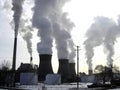 Smokestacks at power plant